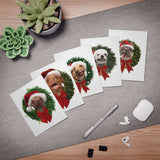 Wonky Dogs Wreath Holiday Greeting Cards (5-Pack)