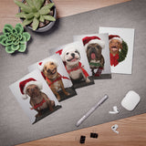 Wonky Dogs Santa Hats Holiday Greeting Cards (5-Pack)