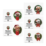 Wonky Dogs Wreath Holiday Greeting Cards (5-Pack)